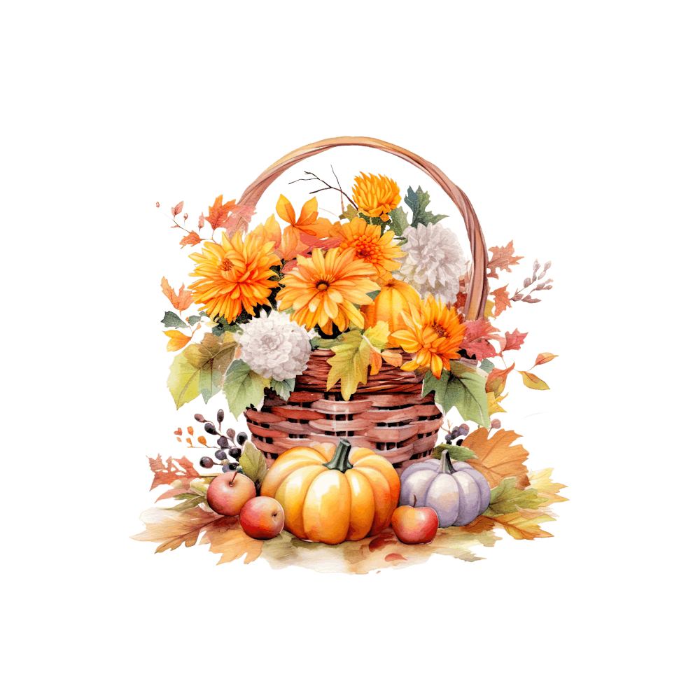 Autumn Flowers In A Basket 2