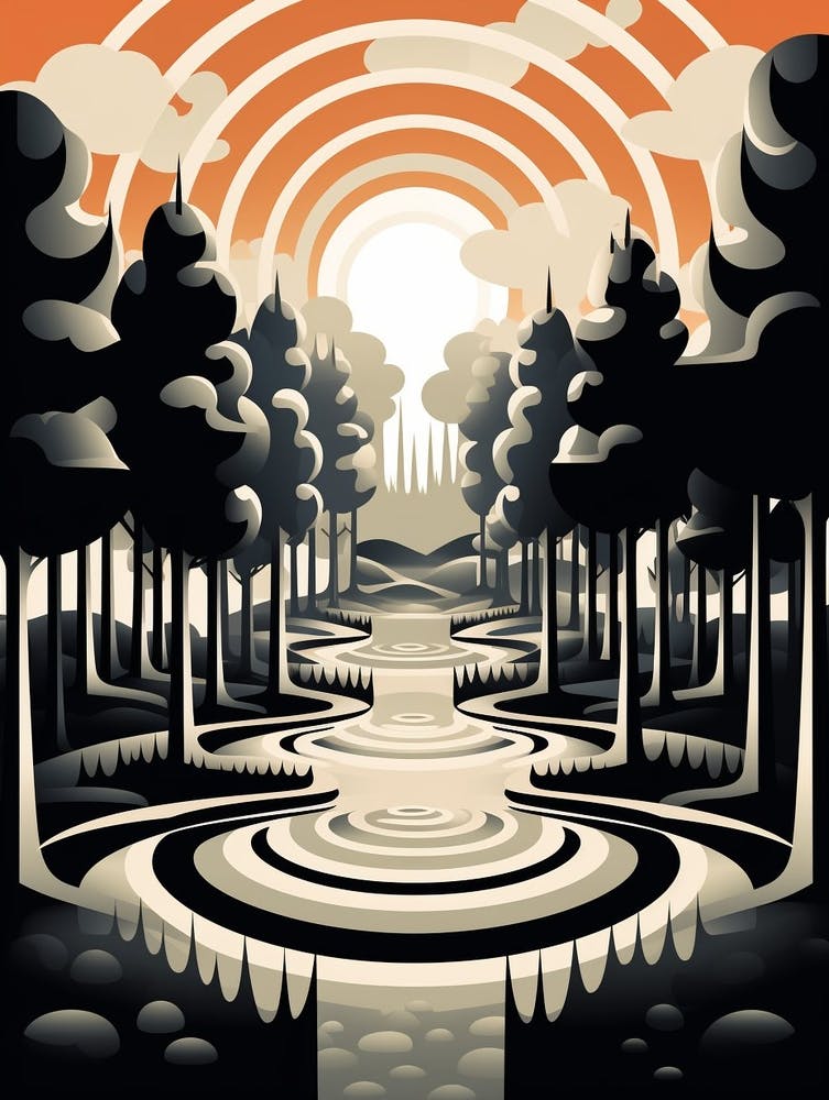 Landscape Geometric Abstract Illustration 1