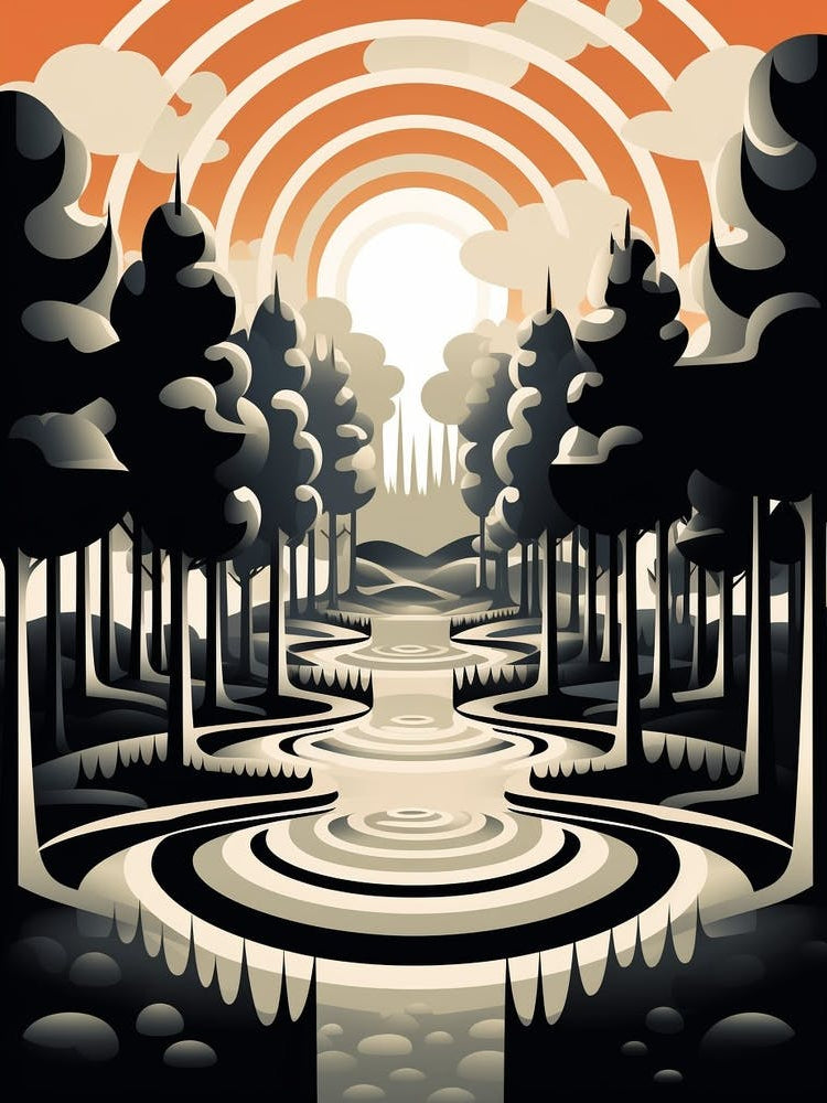 Landscape Geometric Abstract Illustration 1