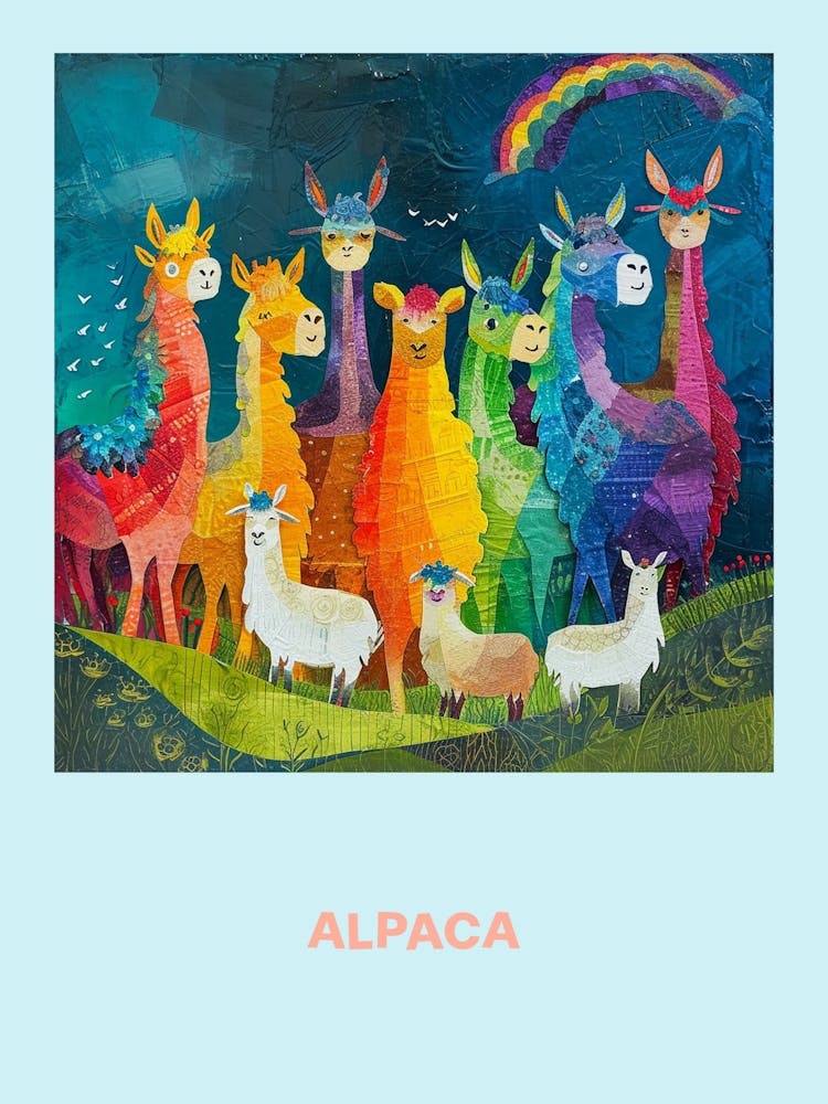 Alpaca Rainbow Poster 1