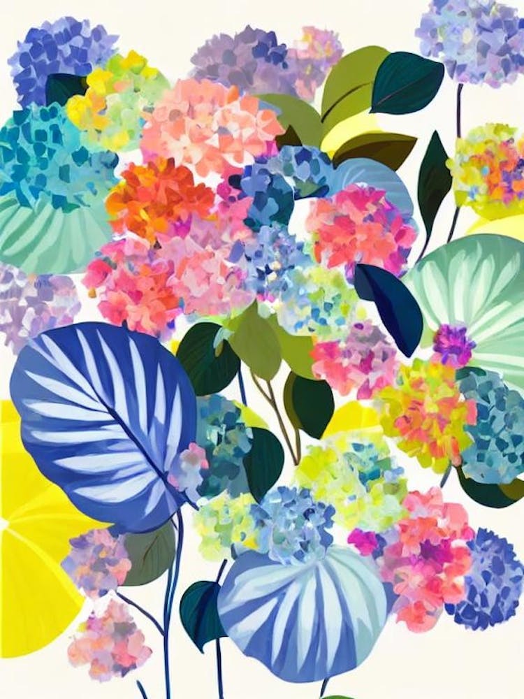 Hydrangea Modern Colourful Flower