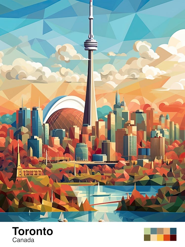 Toronto, Canada, Geometric Illustration 4 Poster