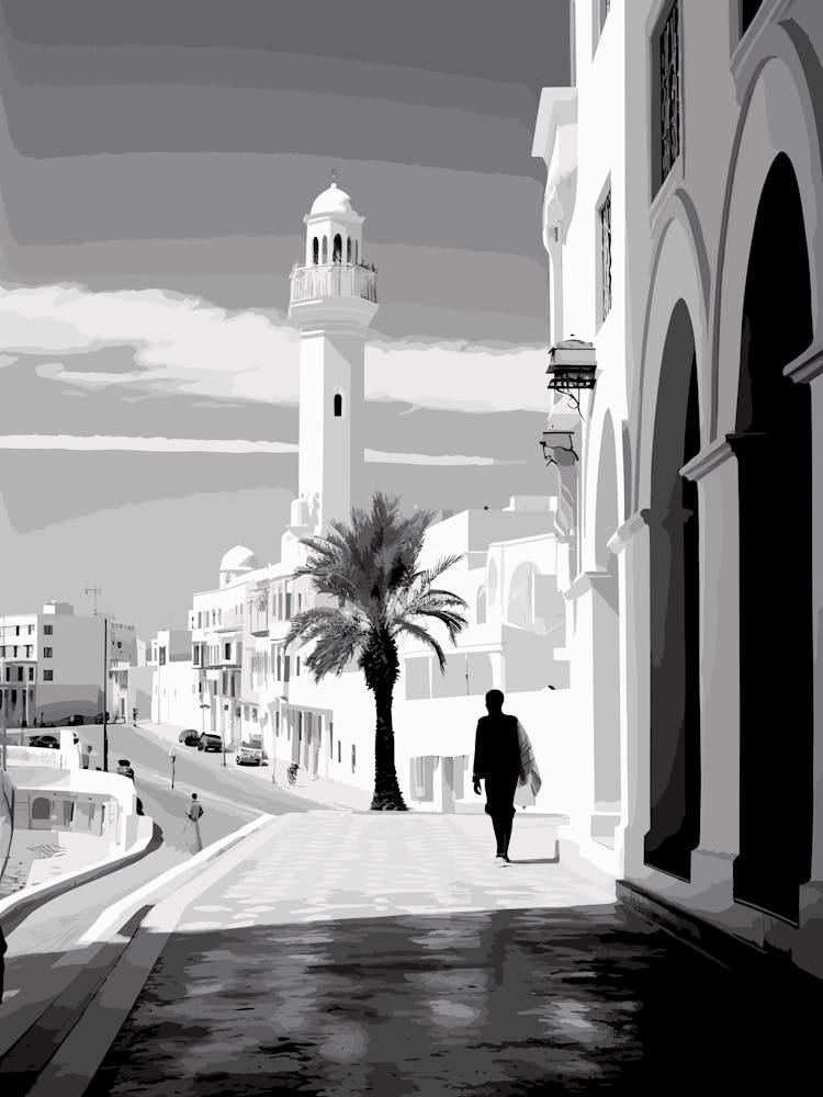 Tunis Tunisia Mediterranean Black And White Photography Analogue 1