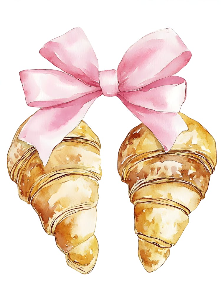 Croissants With Pink Ribbon