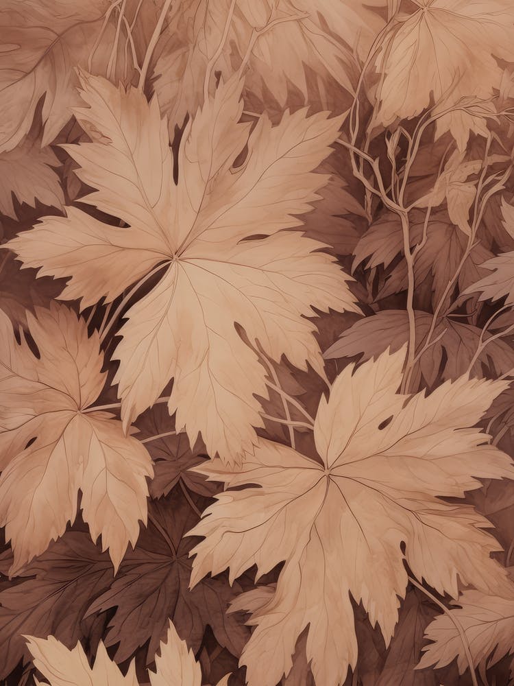 Feuille Botanique d'Automne Antique