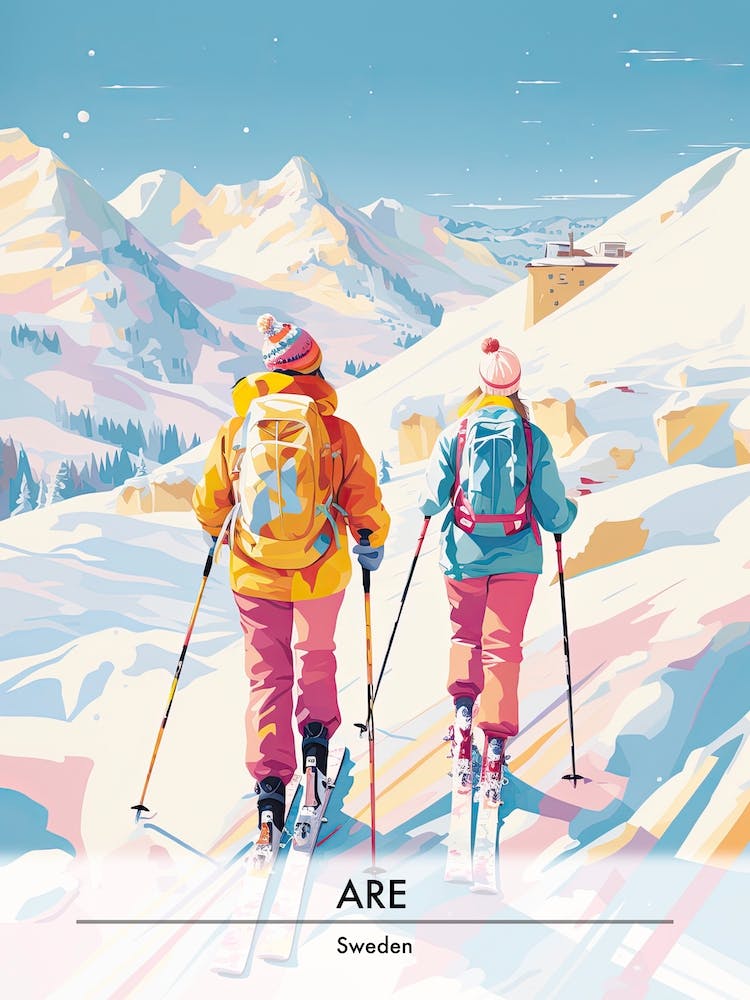 Are In Sweden, Ski Resort Poster Illustration 3