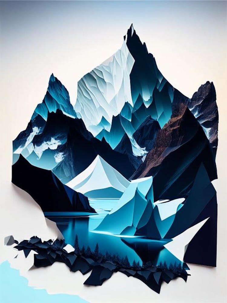 Los Glaciares National Park Argentina Cut Out Paper