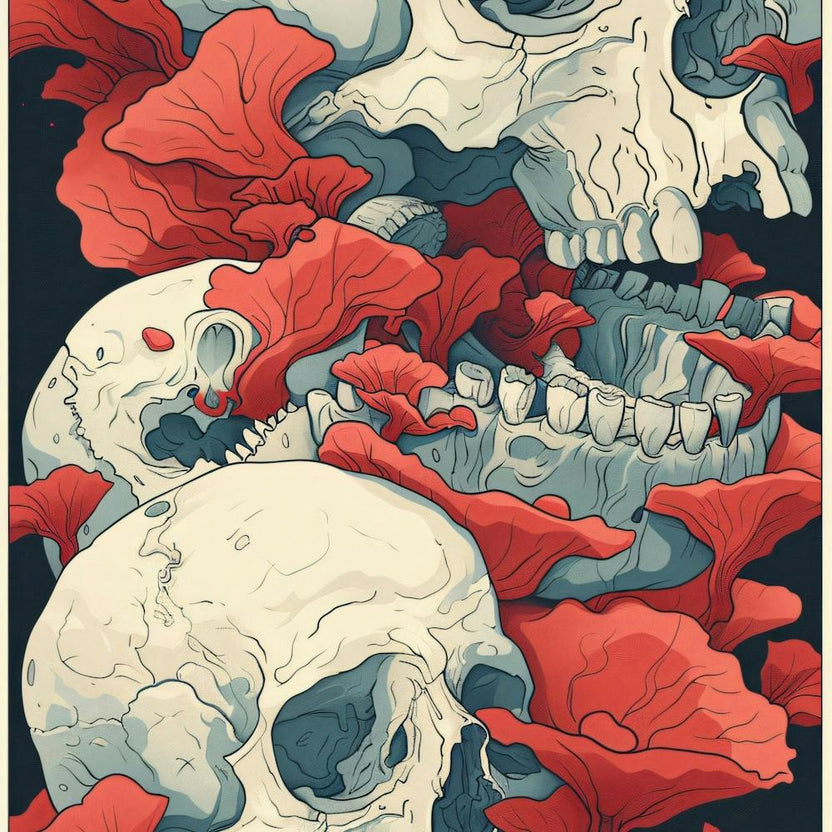 Skulls And Flowers