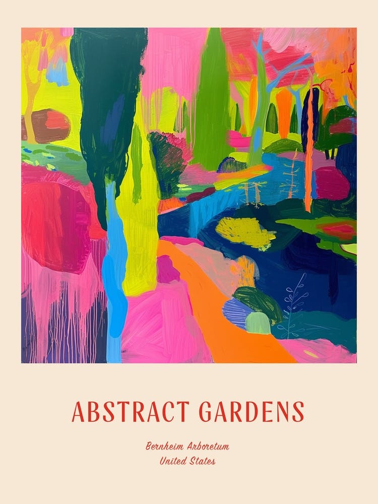 Colourful Gardens Bernheim Arboretum And Research Forest Usa Red Poster