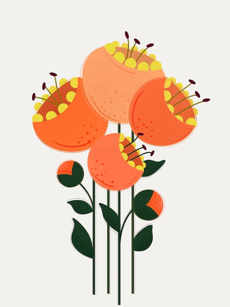 Orange Garden Florals