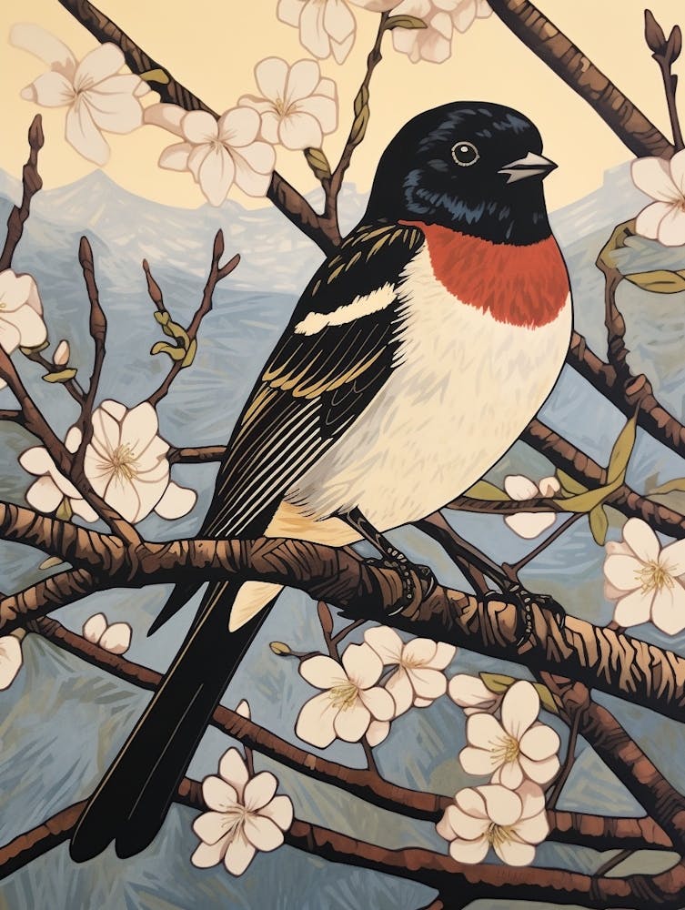 Art Nouveau Birds Poster Swallow 3