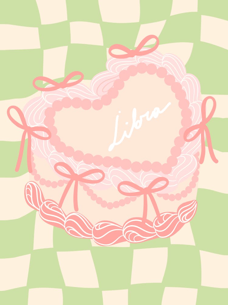 Libra Coquette Cake Print | Libra Gift | Libra Decor | Libra Zodiac print |
