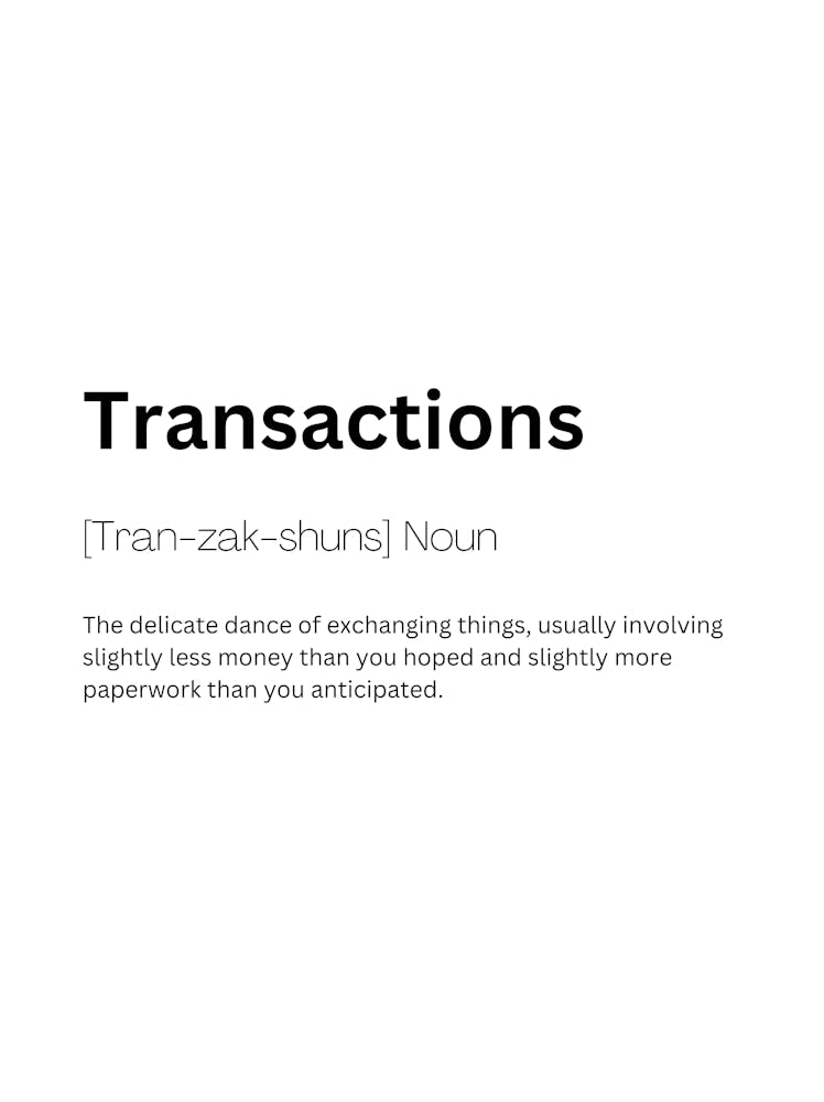 Transactions Definition Meaning