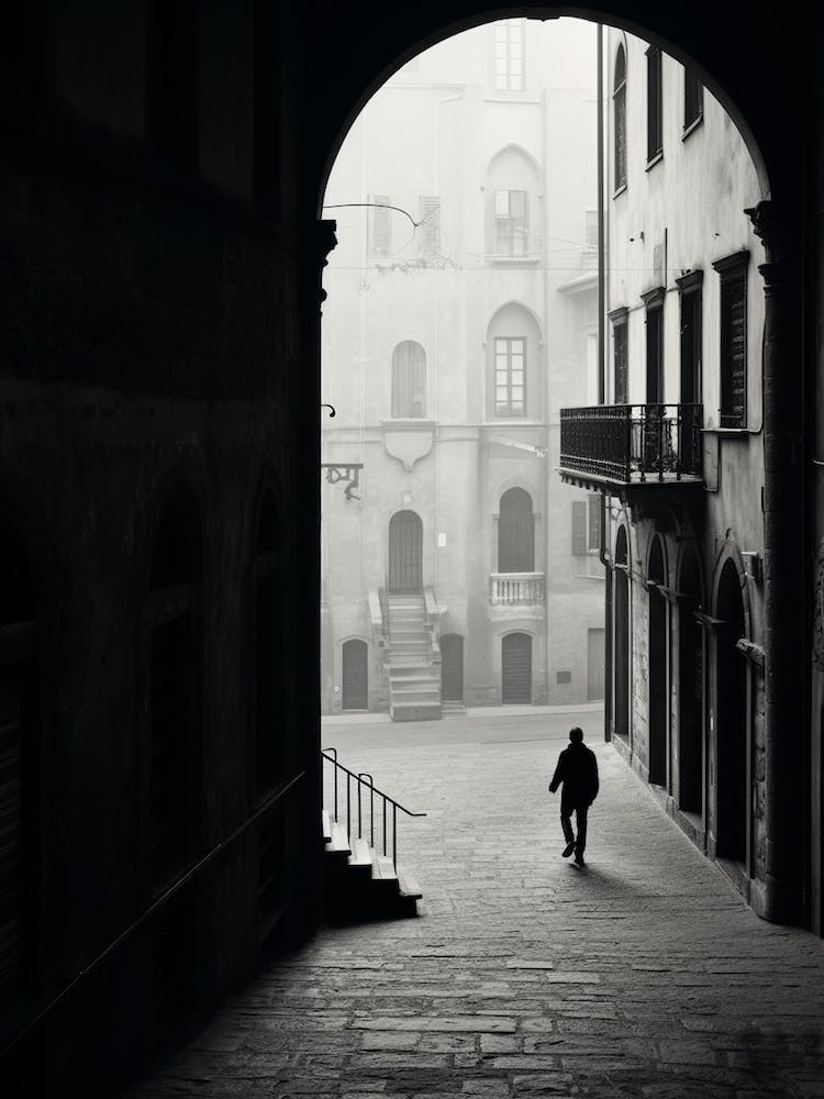 Bergamo, Italy,  Black And White Analogue Photography  1