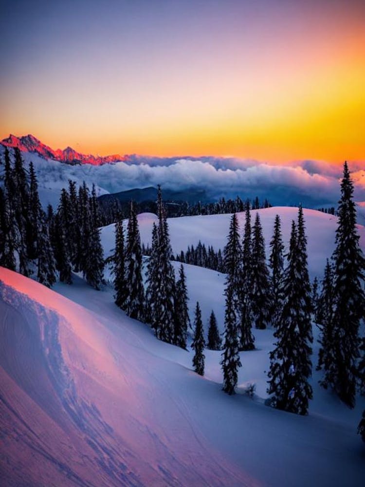 Madonna Di Campiglio, Italy Sunrise Skiing Poster