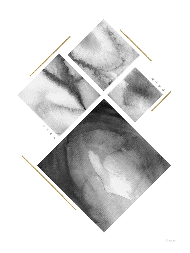 Puzzle In Black Gold And Silver