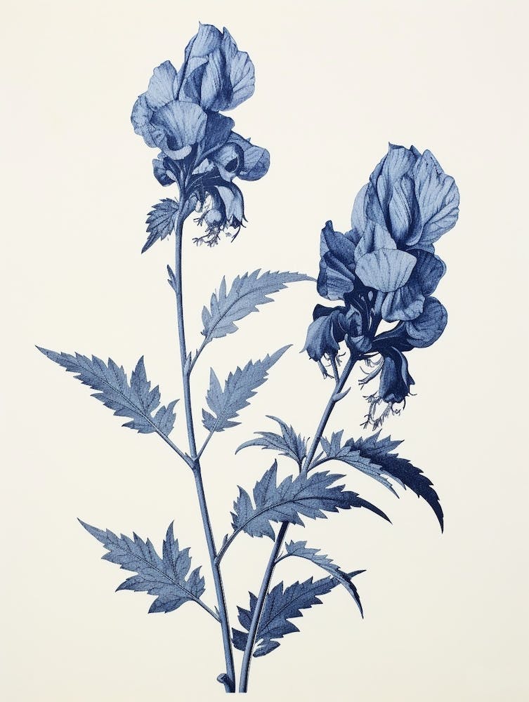 Blue Botanical Aconitum 4