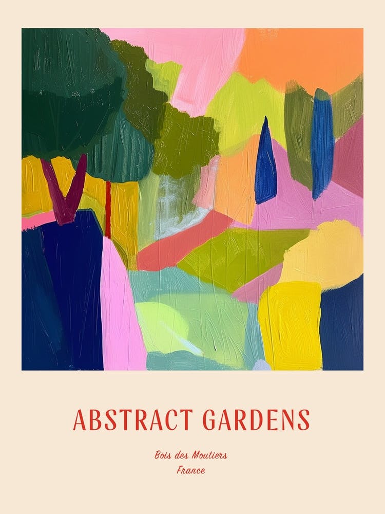 Colourful Gardens Bois Des Moutiers France 2 Red Poster