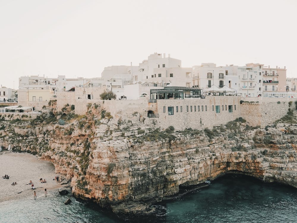 Greek Village On Ocean Cliff