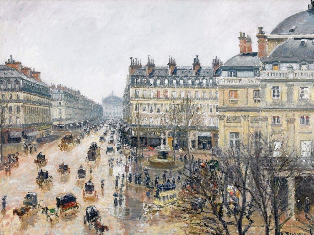 French Theater Square, Paris, Camille Pisarro