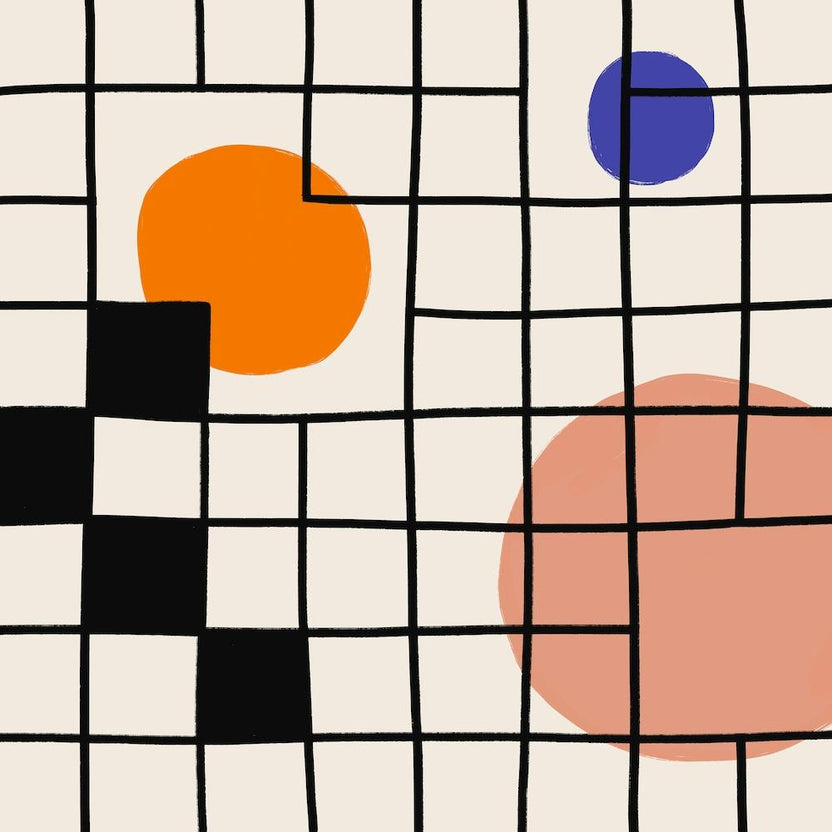 Square Grid And Circles Square