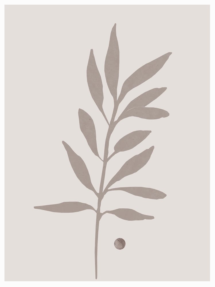 Taupe Simple Botanical