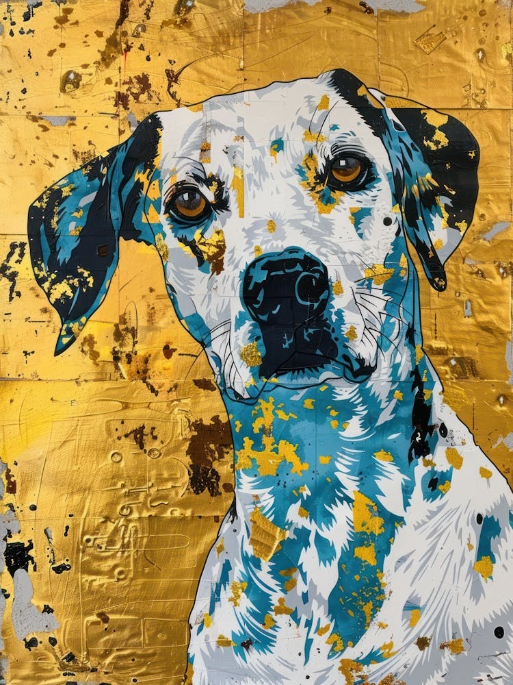 Dalmatian Dog Gold Effect Collage 3