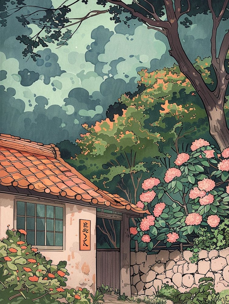 Okinawa Japan 1 Retro Illustration
