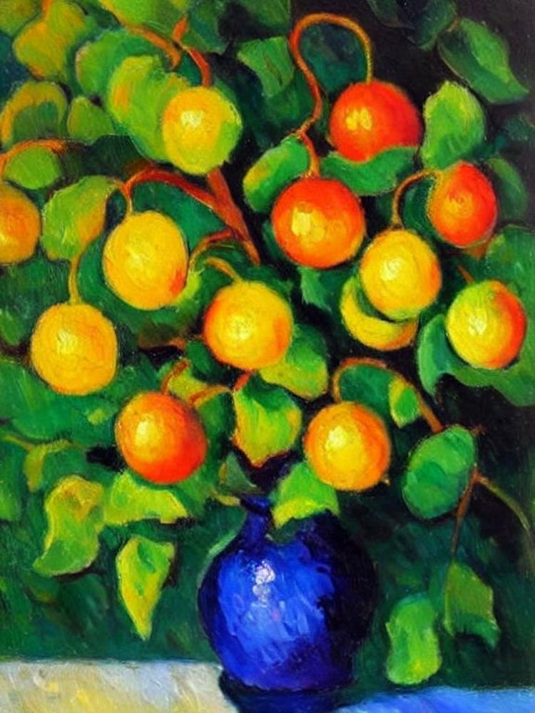 Physalis Fruit Vibrant Matisse Inspired Painting Fruit