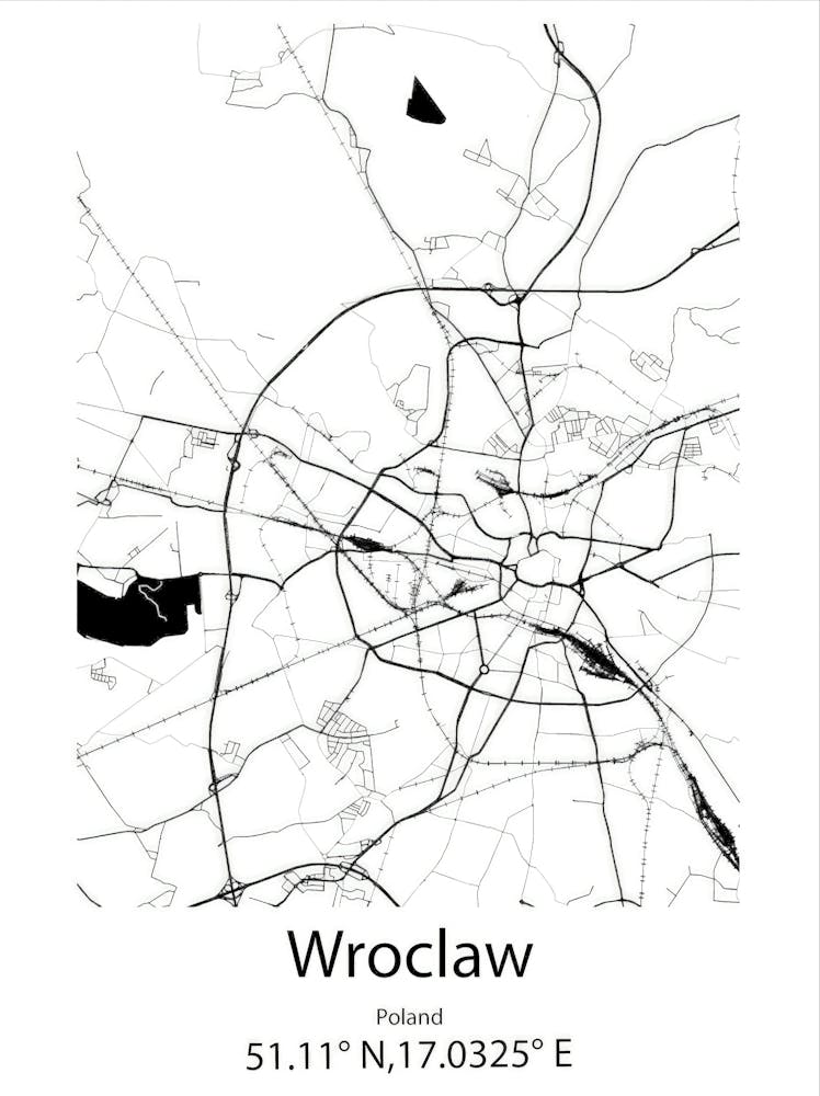 Wroclaw,Poland Minimalist Map