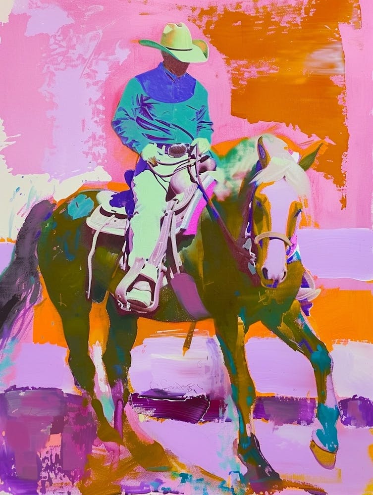 Pink And Orange Cowboy 3