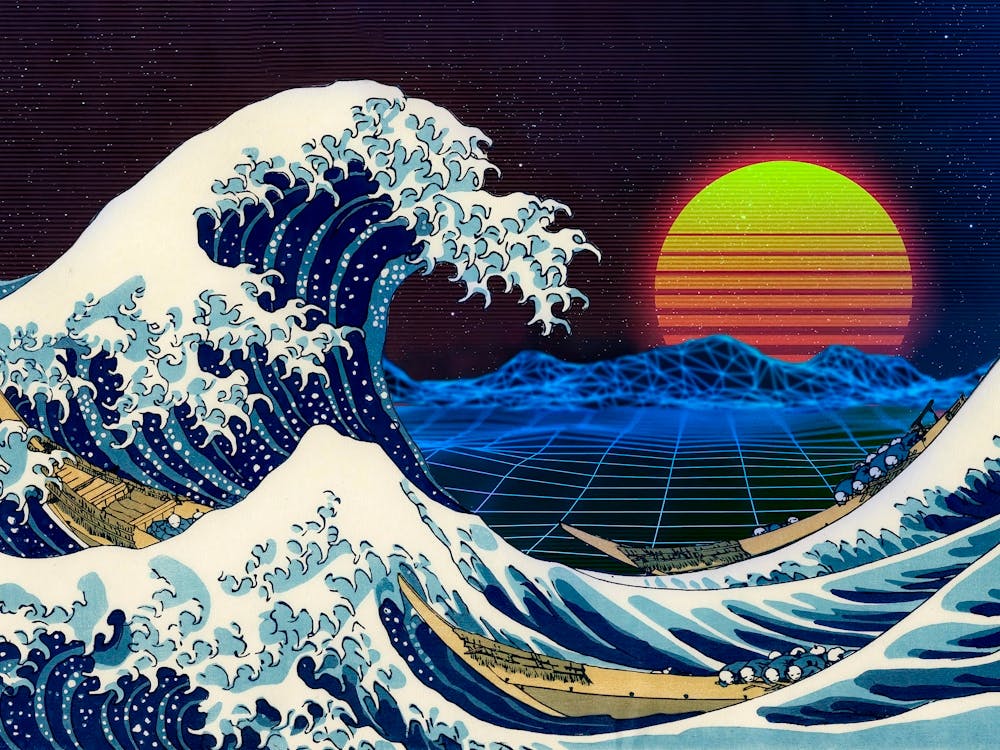 絵画　WAVE Amazon.co.jp: Hokusai Great Wave Off Kanagawa Mount Fuji Japan