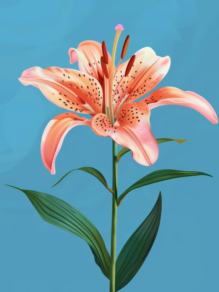 Lily on blue