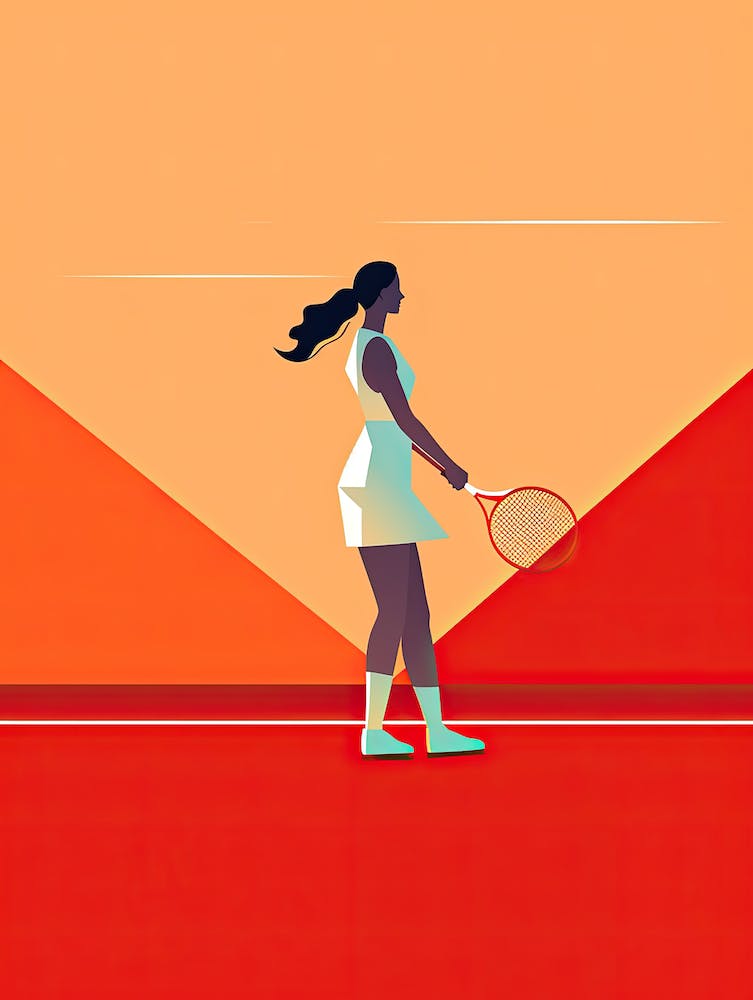 Tennis Player With Racket