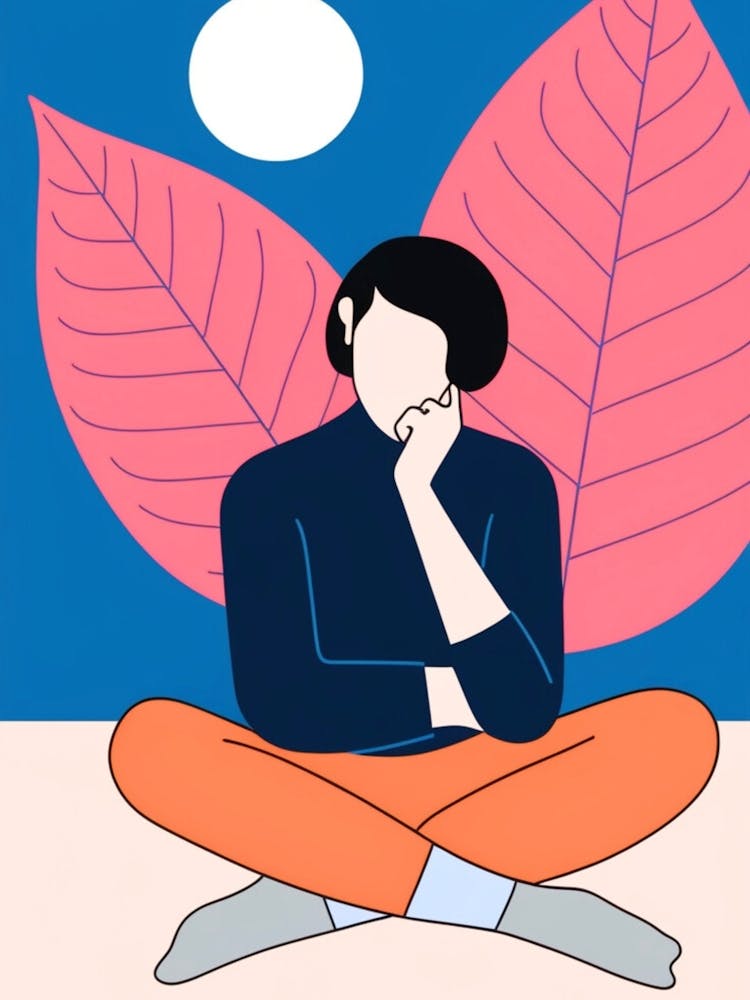 Illustration Of A Woman In Meditation
