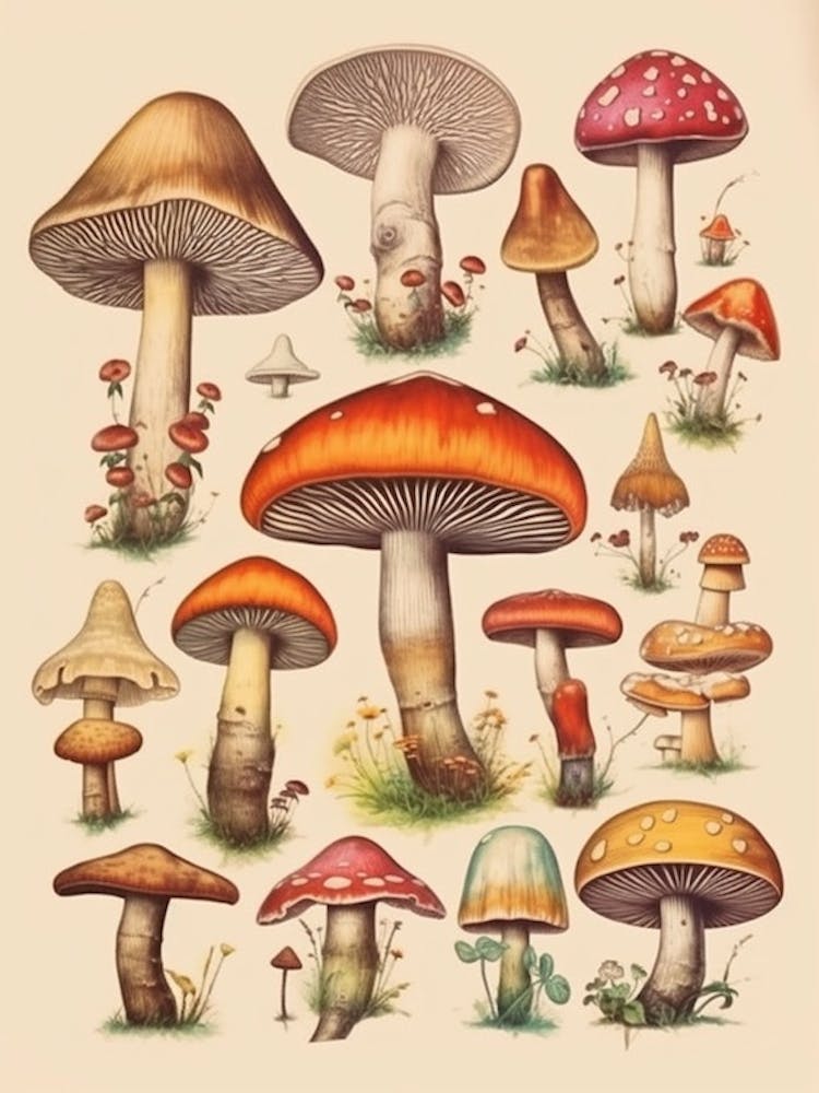 Vintage Mushrooms 2