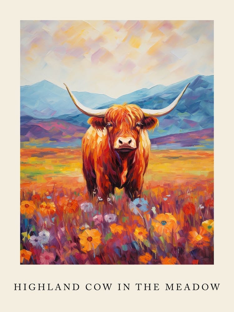 Highland Cow In The Meadow