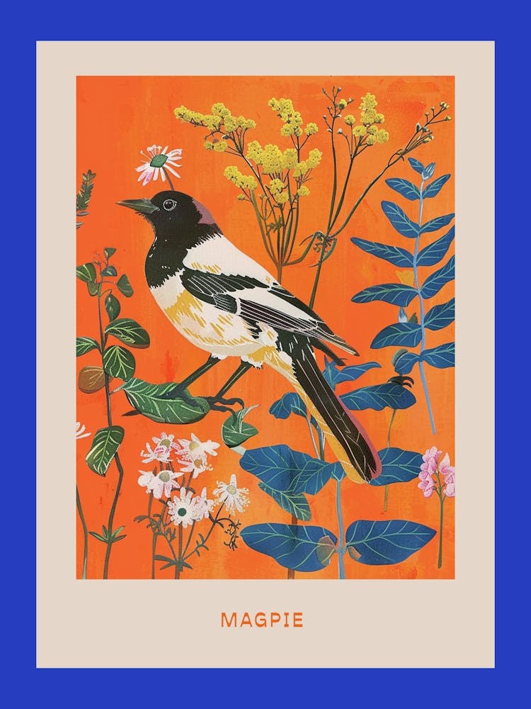 Spring Birds Poster Magpie 1