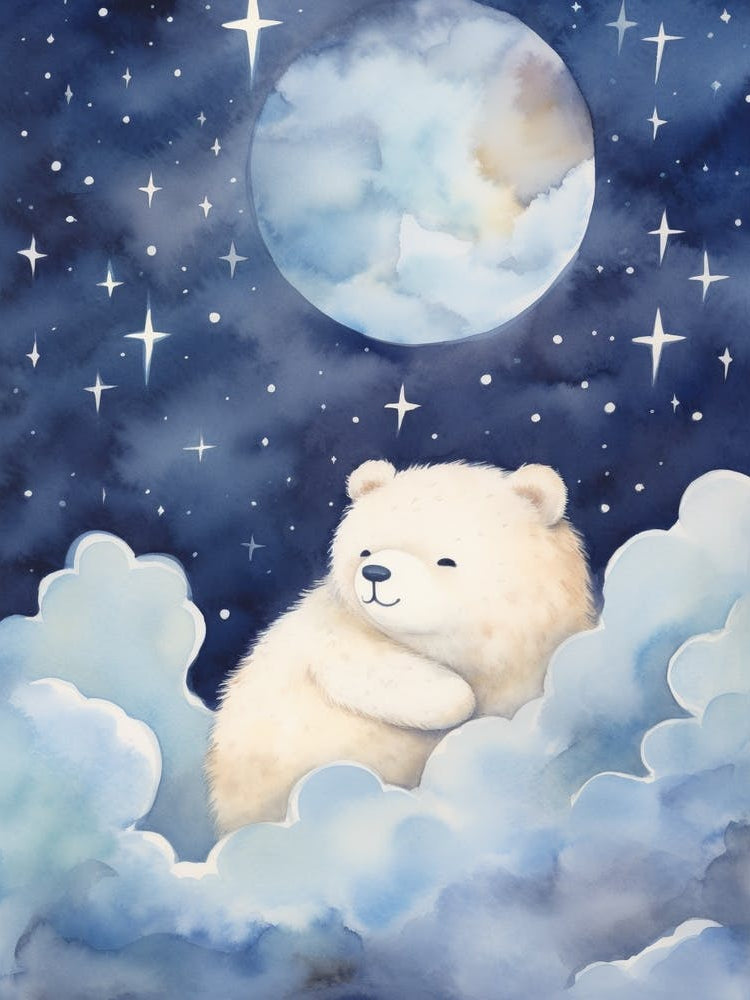 Baby Polar Bear 1 Sleeping In The Clouds