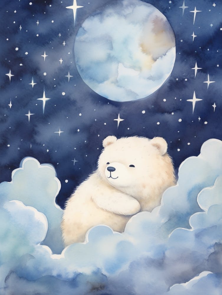 Baby Polar Bear 1 Sleeping In The Clouds