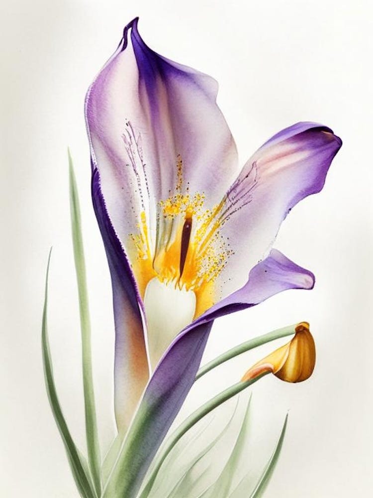 Mariposa Lily Wildflower Watercolour 1