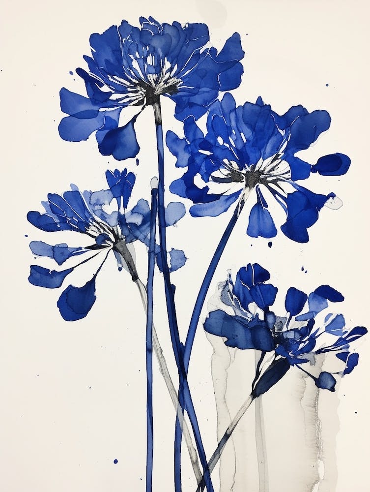 Blue Botanical Agapanthus 2