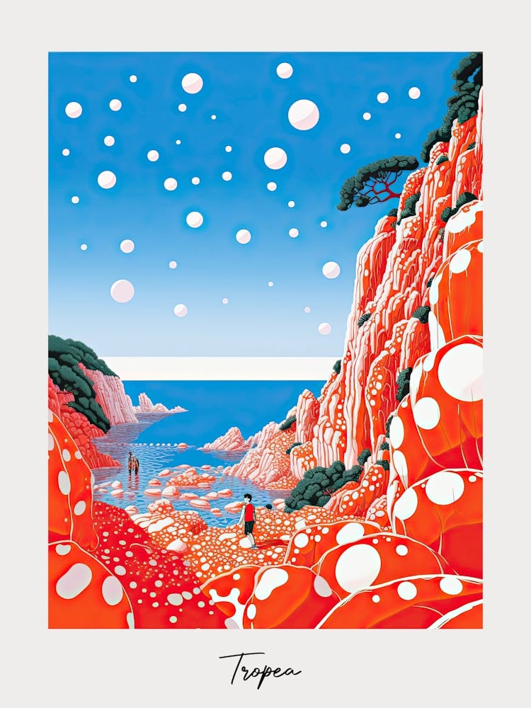 Poster Of Tropea, Italy, Illustration In The Style Of Pop Art 1