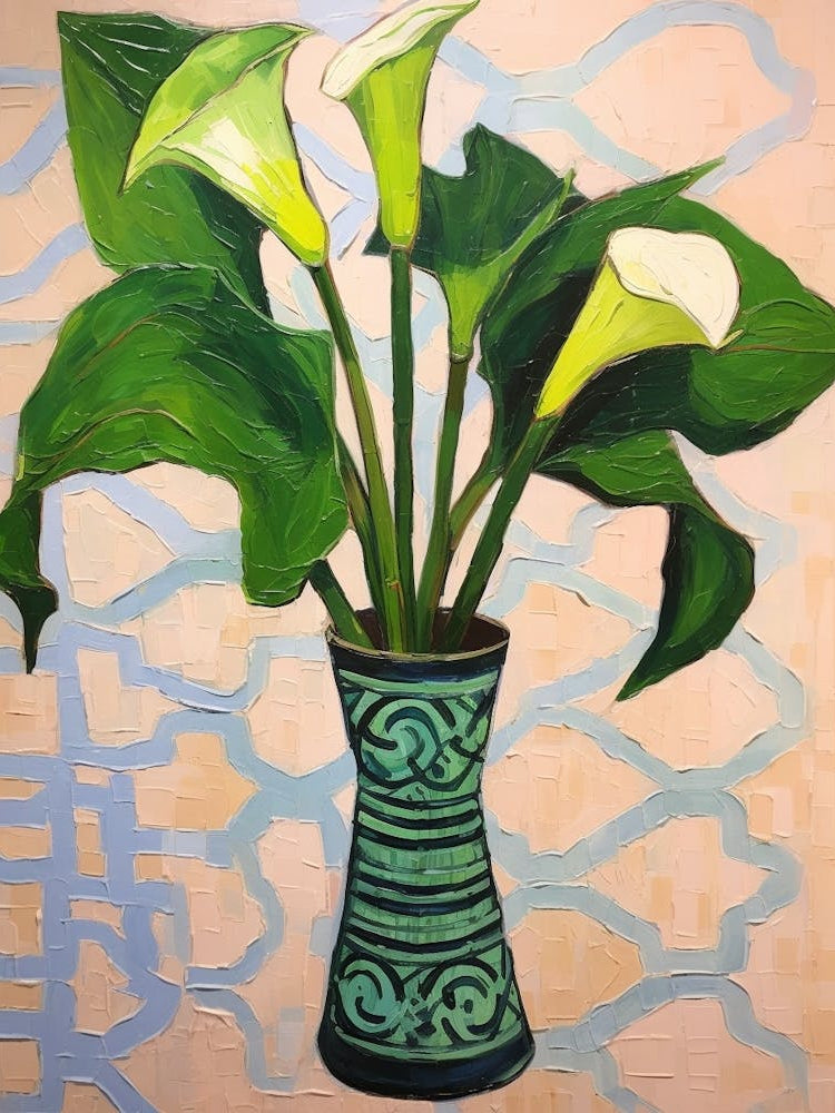 Flowers In A Vase Still Life Painting Calla Lily 2