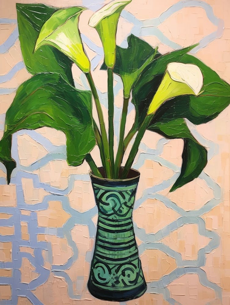 Flowers In A Vase Still Life Painting Calla Lily 2