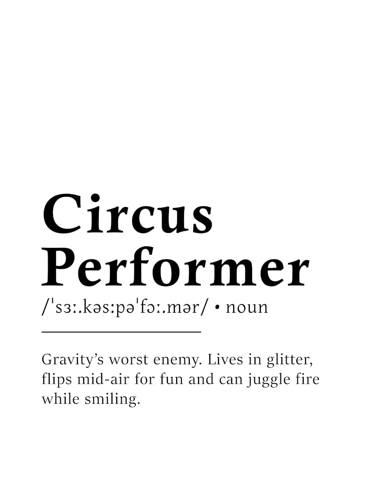 Circus Performer Definition Poster - Dictionary