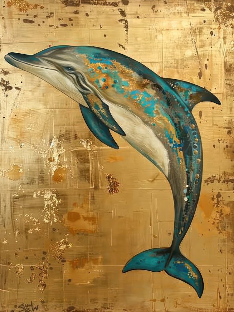 Dolphin Gold Effect Collage 8
