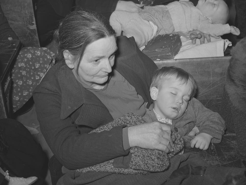 Farm Woman And Son At Pie Supper In Muskogee County, Oklahoma, See General Caption Number 24 By Russell