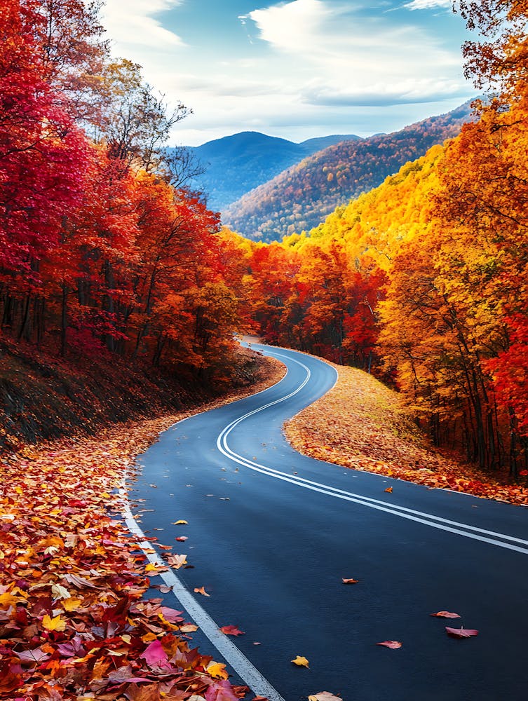 Beautiful Road In Autumn 13