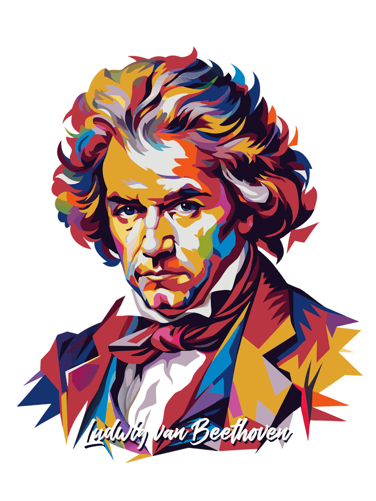Ludwig Van Beethoven 03 Portrait WPAP Pop Art